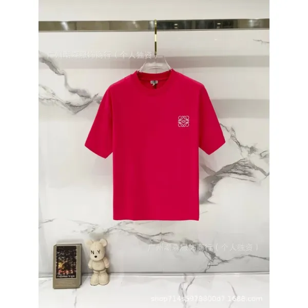 Loewe Anagram Logo T-Shirt Fuchsia Pink T-Shirt - 1