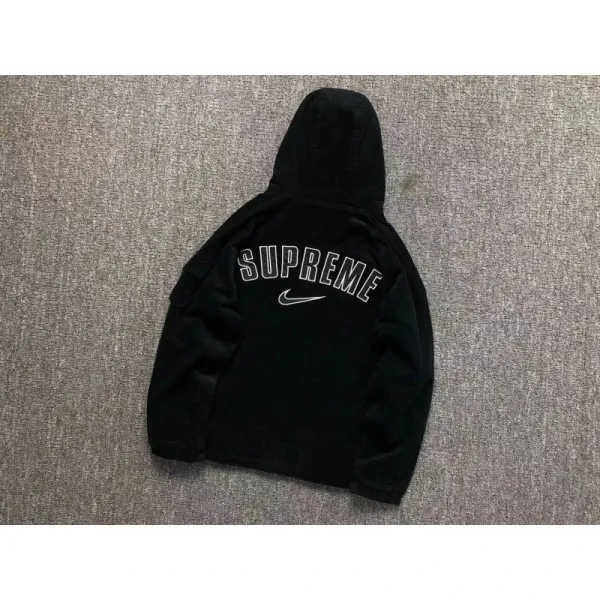 Supreme x Nike Hooded Sweatshirt Black Hoodie - 1