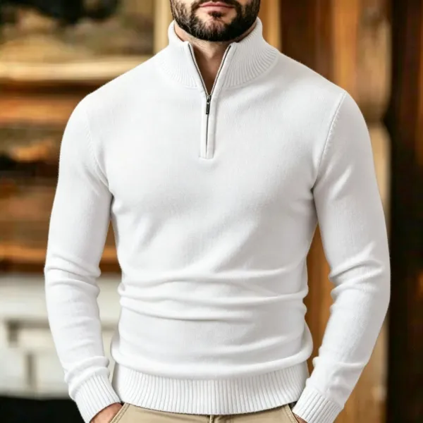Design Half-Zip Sweater Navy Blue - 10