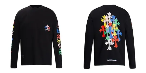 Chrome Hearts Gothic Cross Long Sleeve T-Shirt Black - 36
