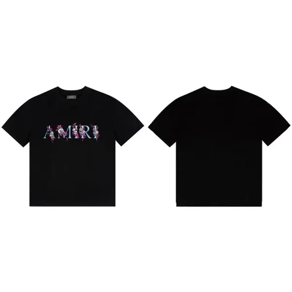 Amiri Floral Logo T-Shirt Black - 1
