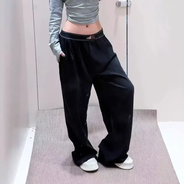 Design Wide-Leg Satin Pants Black - 4