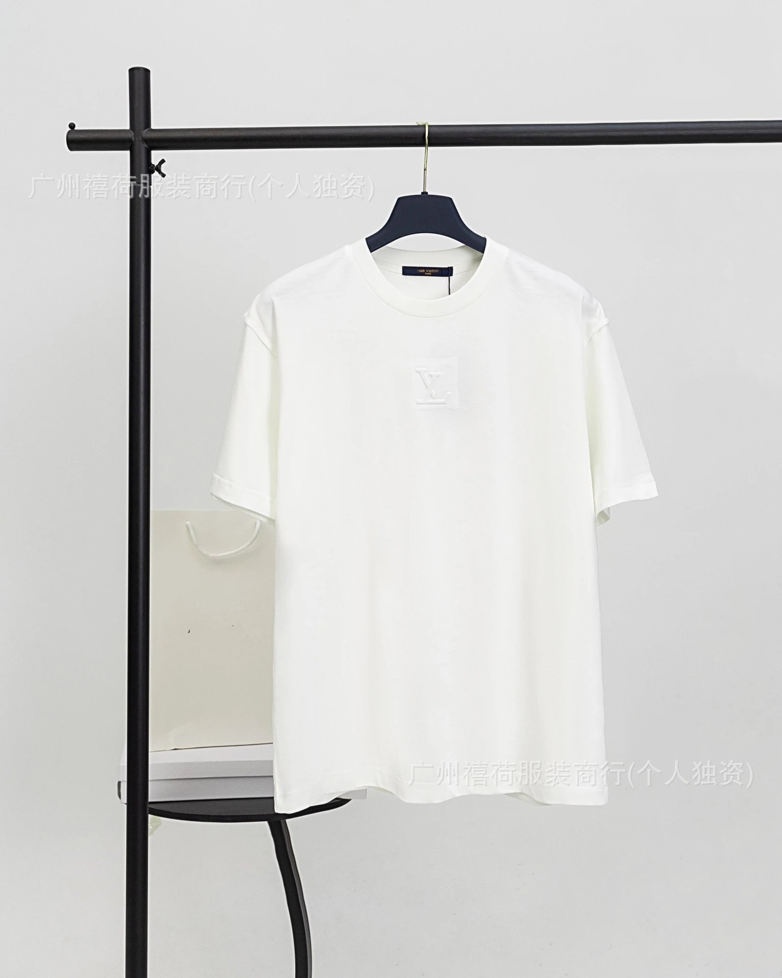 Louis Vuitton Embossed LV Logo T-Shirt Light Blue - 5