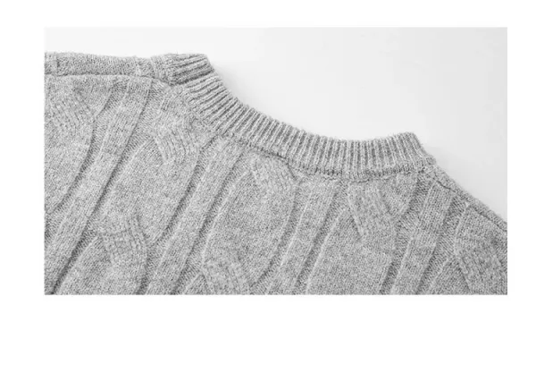 Design Cable Knit Oversized Sweater Beige - 20