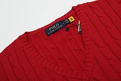 Polo Ralph Lauren Cable Knit V-Neck Sweater Gray - 19