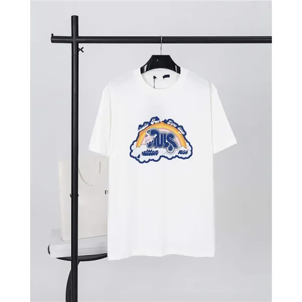 Design Rainbow Cloud Graphic T-Shirt White - 1