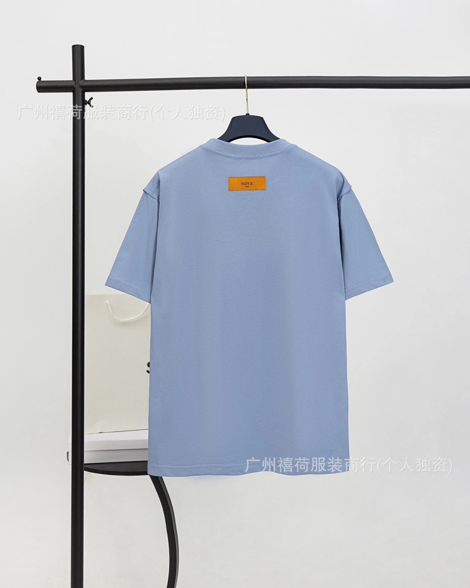 Louis Vuitton Embossed LV Logo T-Shirt Light Blue - 10