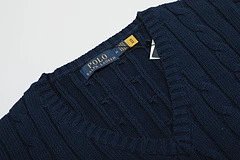 Polo Ralph Lauren Cable Knit V-Neck Sweater Gray - 26
