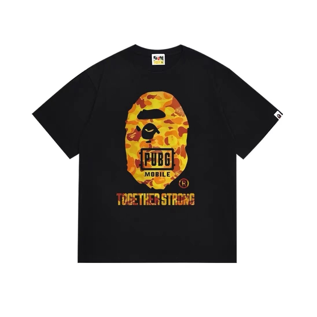A Bathing Ape x PUBG Mobile Together Strong Camo Print White T-Shirt - 19