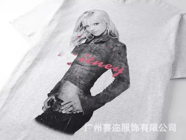 Design Britney Spears Graphic Oversized T-Shirt Gray - 9