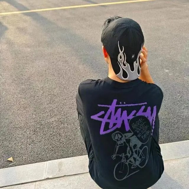 Stussy Skull Cyclist Graphic T-Shirt Black - 12