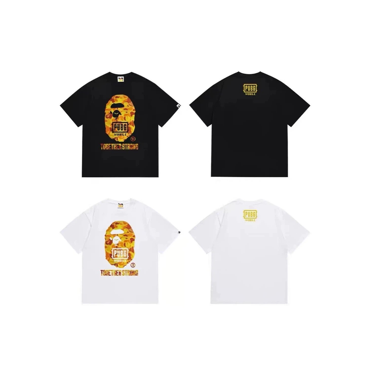 A Bathing Ape x PUBG Mobile Together Strong Camo Print White T-Shirt - 9