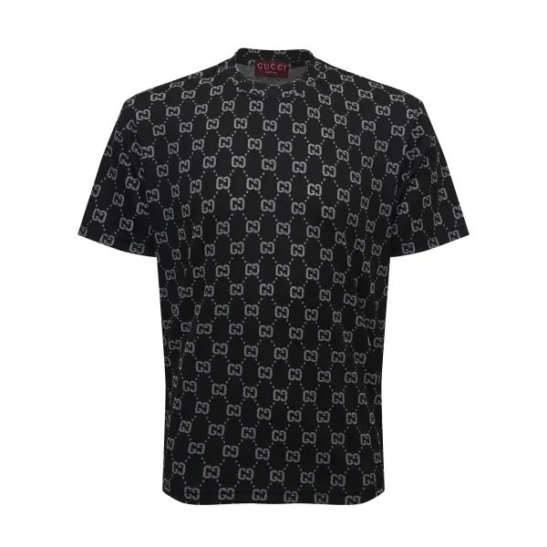 Gucci GG Monogram Print Black T-Shirt - 1
