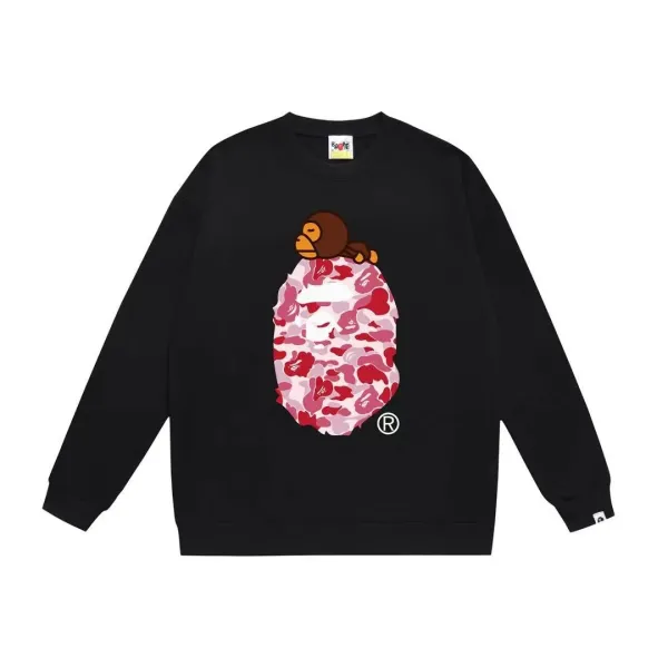 A Bathing Ape Baby Milo Camo Ape Head Black Hoodie - 1