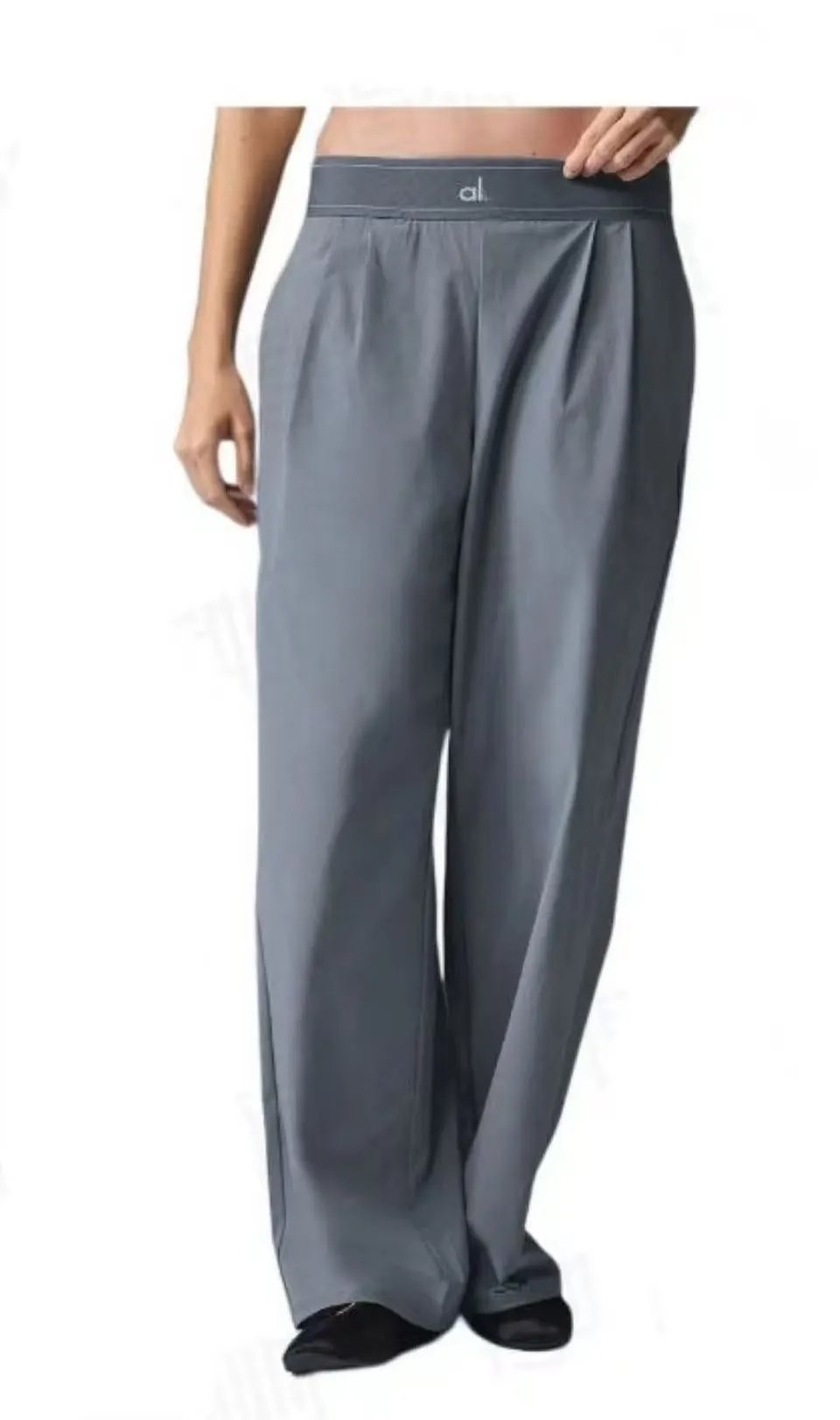 Calvin Klein Gray Pleated Wide-Leg Pants
