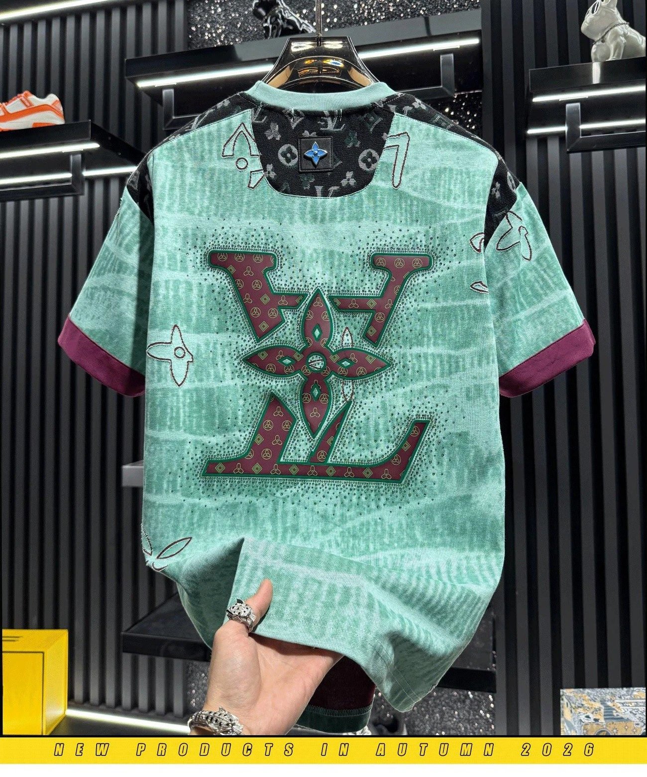 Louis Vuitton Monogram Graffiti Print T-Shirt Black Blue Multicolor - 7
