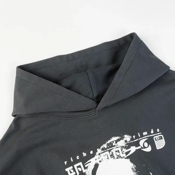 Design Oversized Hoodie Charcoal Gray Hoodie - 28
