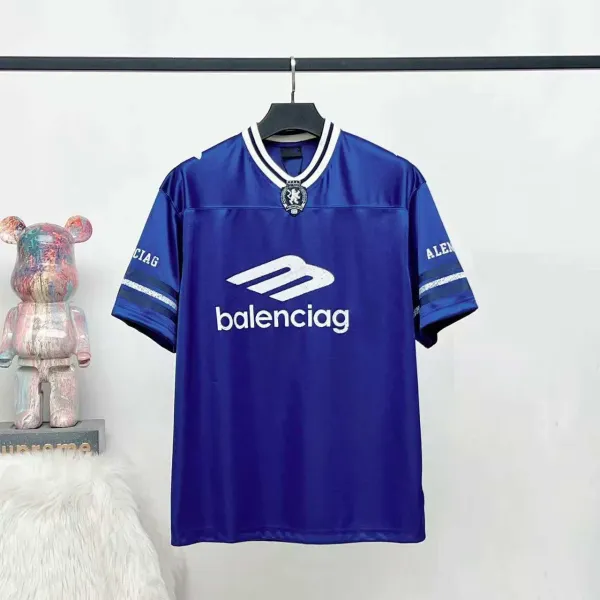 Balenciaga Football Jersey Black Velvet T-Shirt - 5
