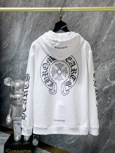 Chrome Hearts Logo Hoodie White - 1