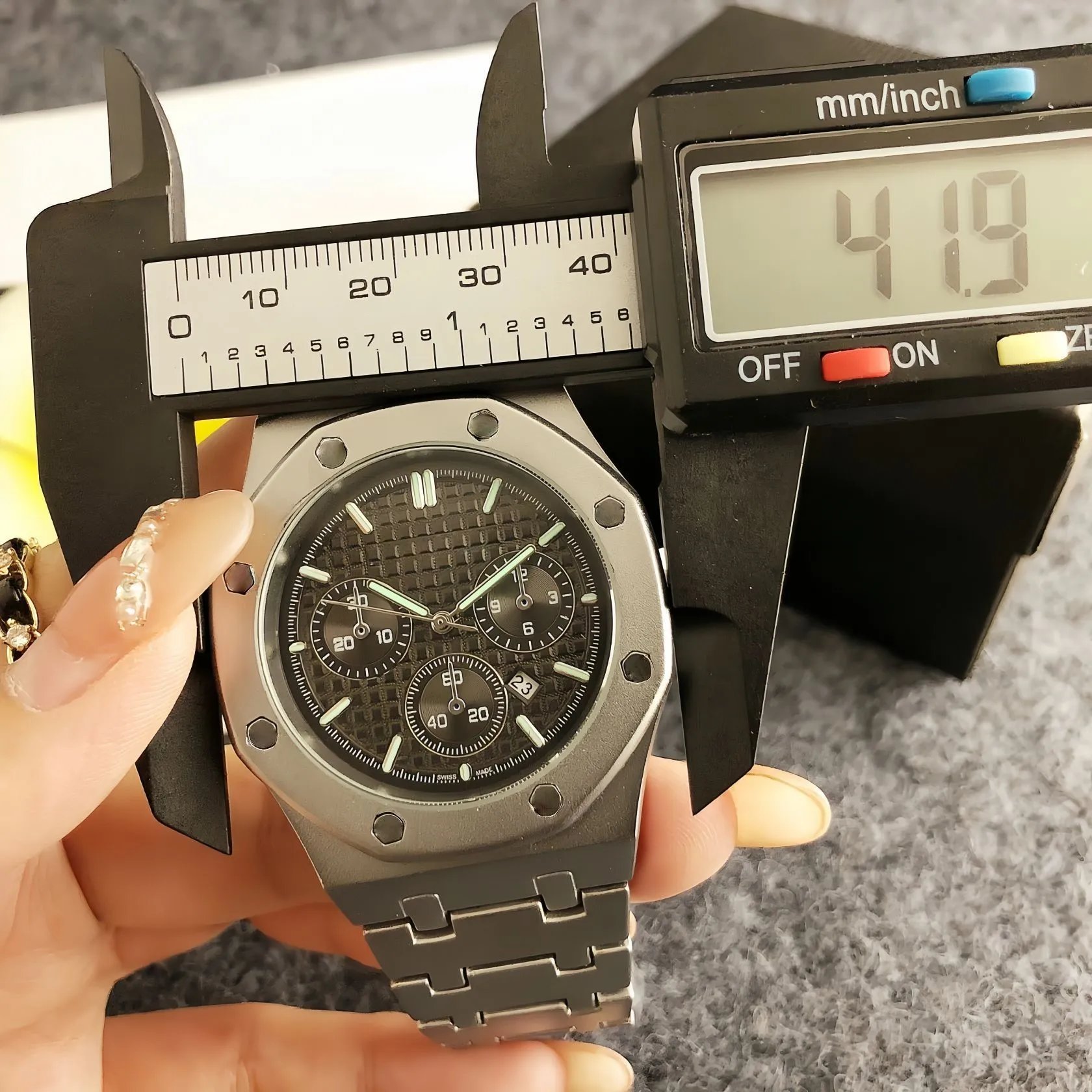 Audemars Piguet Royal Oak Chronograph Gray Dial Steel Watch Watches - 13