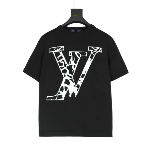 Louis Vuitton LV Monogram Print Black T-Shirt - 1
