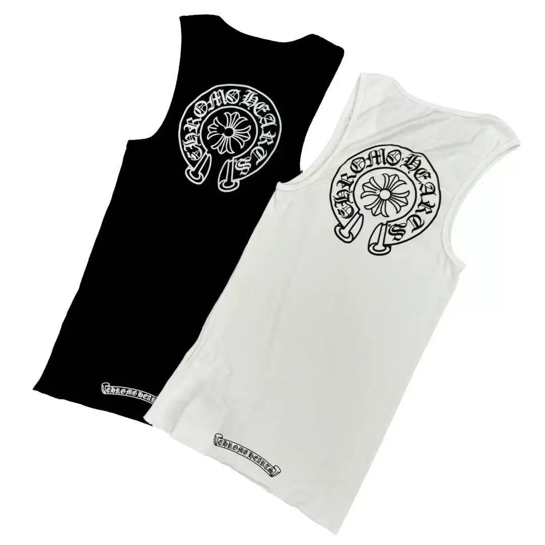 Chrome Hearts Logo Embroidered Black Vest Top - 5