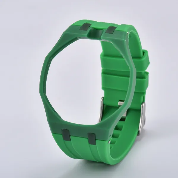 Design Silicone Watch Strap Green Sporty Replacement Band Watches - 1