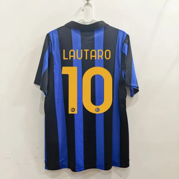 Inter Milan Home Jersey Blue and Black Striped Football Shirt - 4
