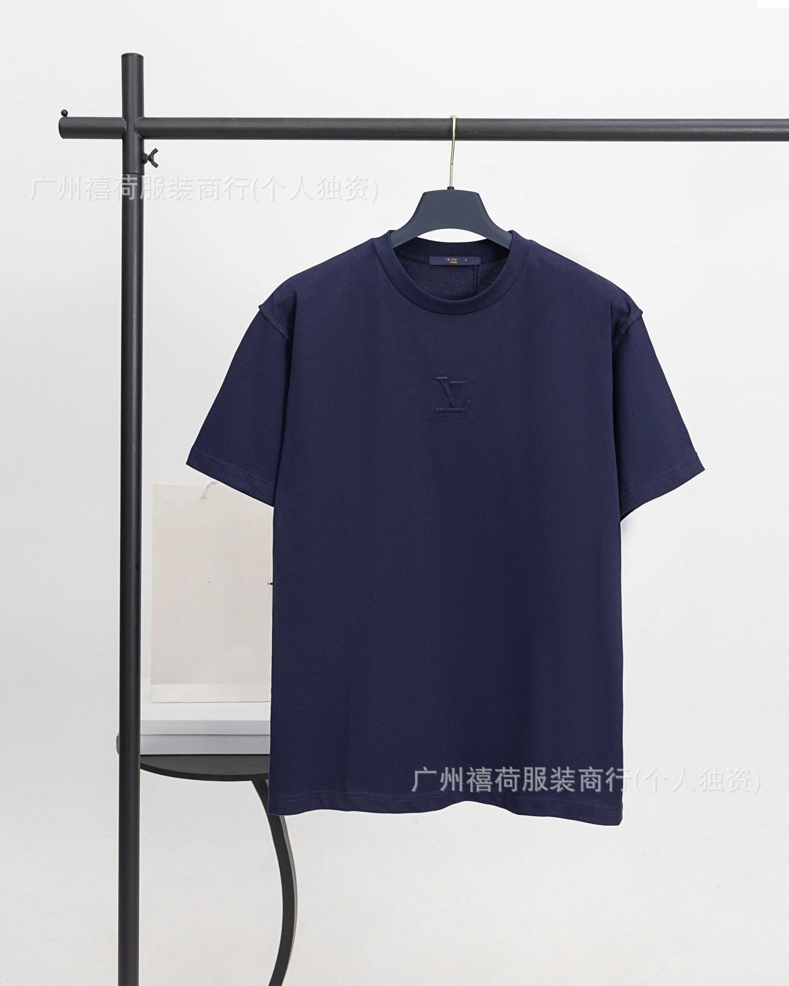 Louis Vuitton Embossed LV Logo T-Shirt Light Blue - 17