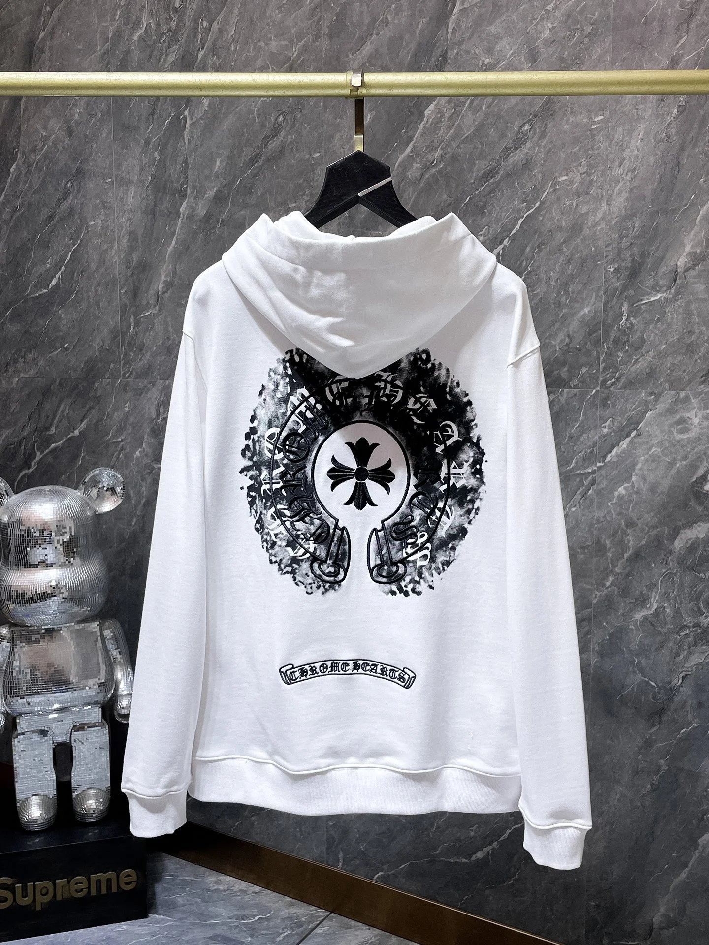 Chrome Hearts Cross Motif Zip-Up Hoodie Black - 5