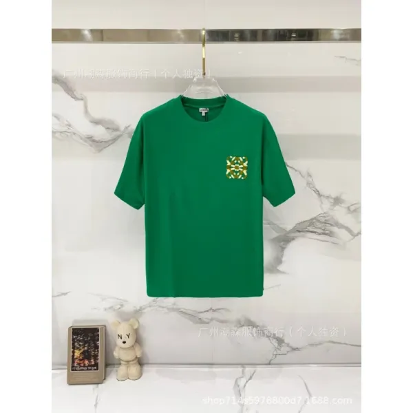 Design Embroidered Logo Green T-Shirt Tops.t Shirts - 1
