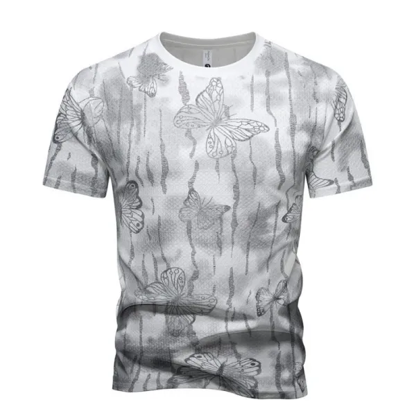Design Butterfly Print Gradient T-Shirt - 1