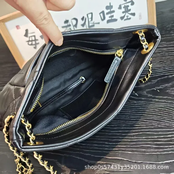 Chanel 22 Bag Black Quilted Leather Chain Shoulder Bag - 8