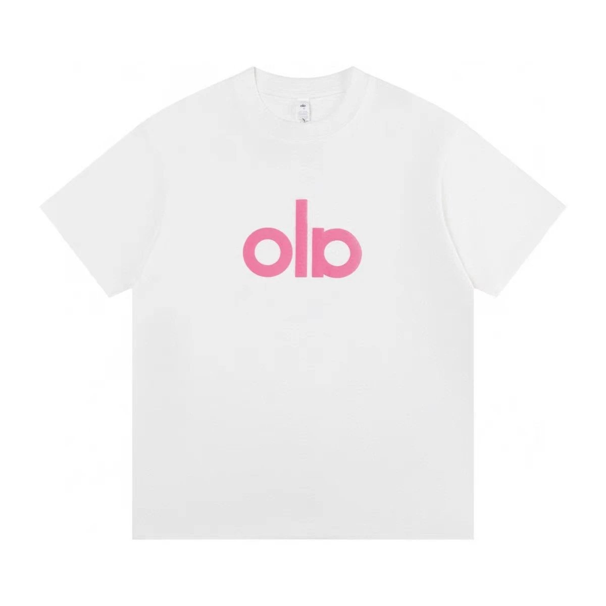 Alo Logo Graphic T-Shirt White Pink