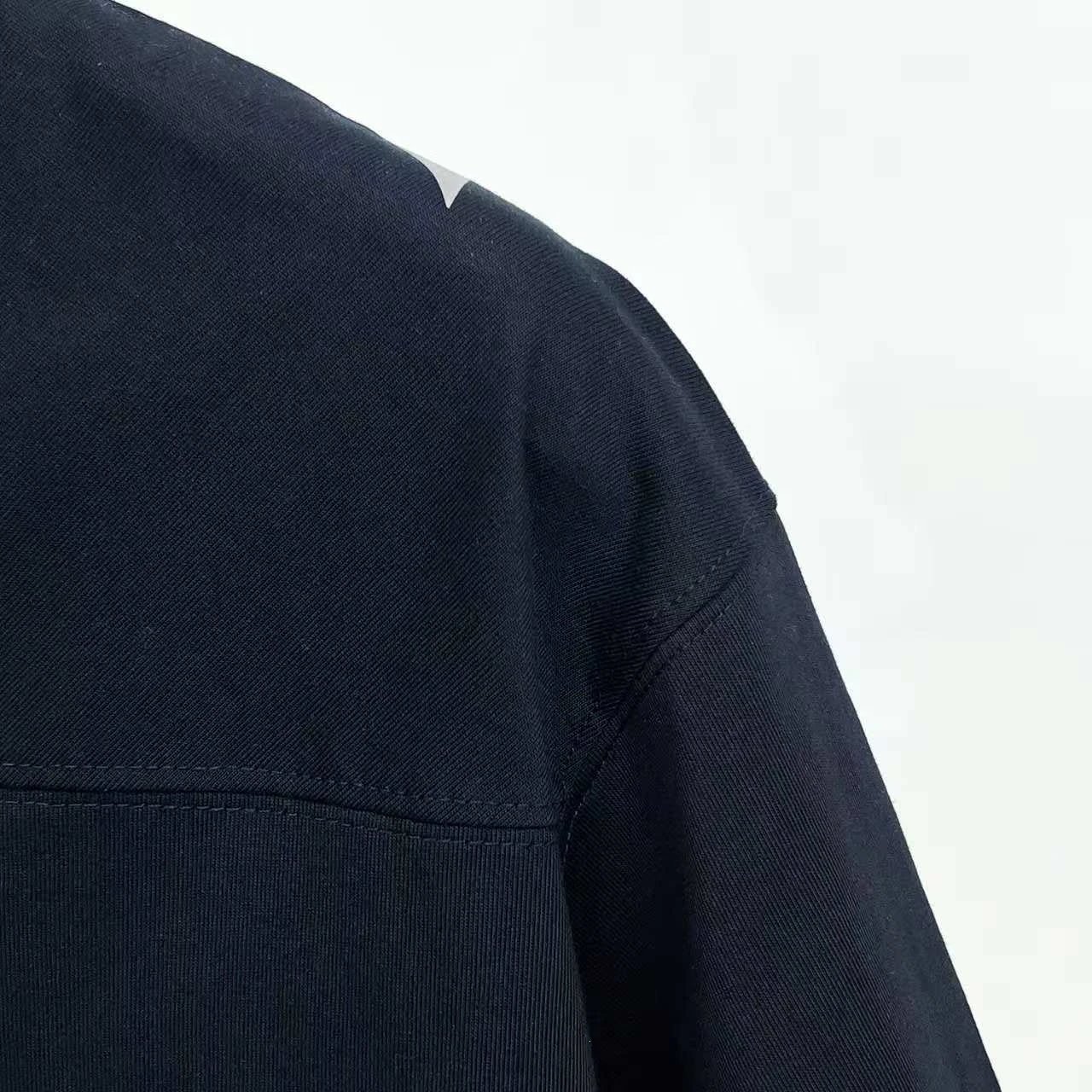 Balenciaga Logo V-Neck Jersey Navy - 17