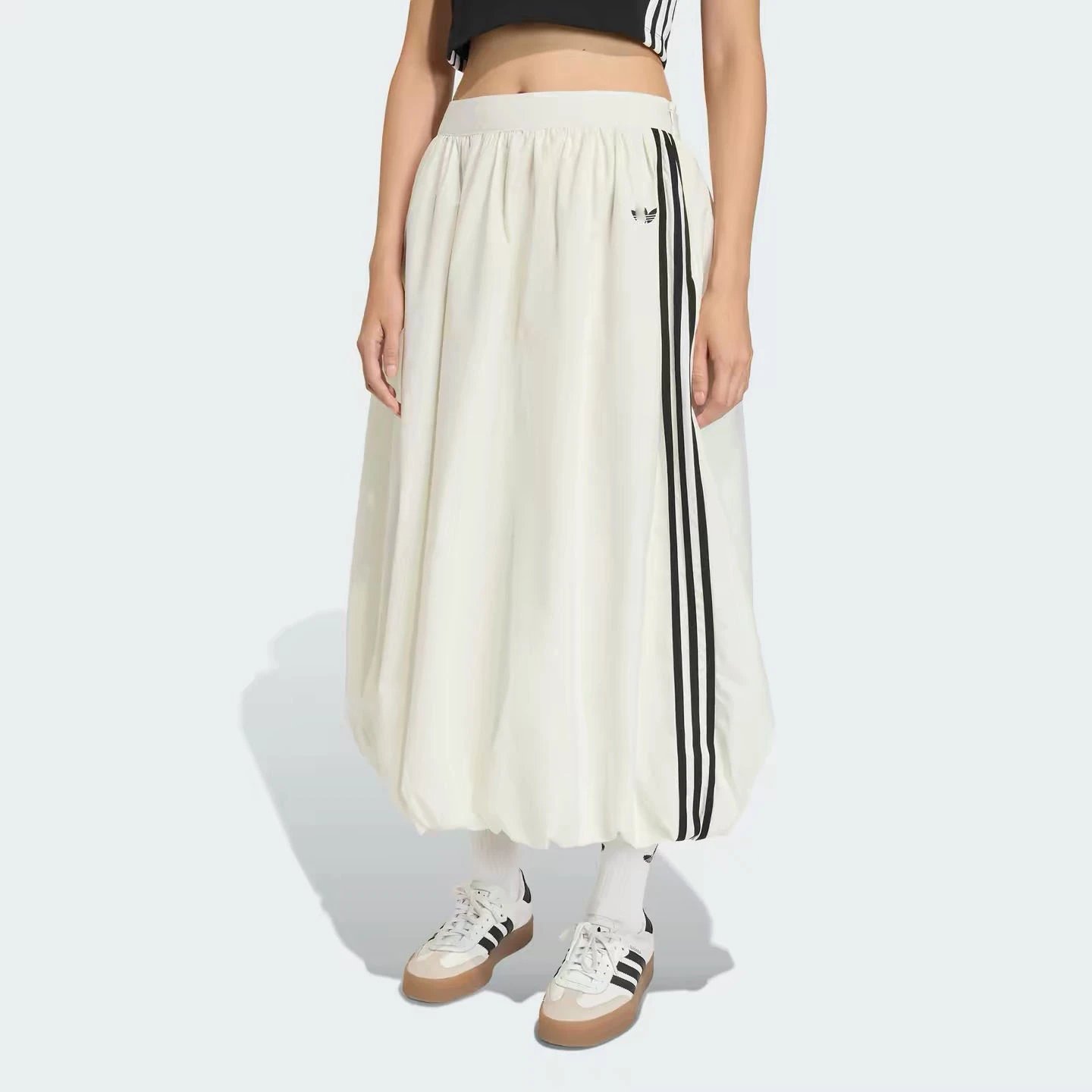 Adidas Originals Three-Stripe Oversized Skirt White