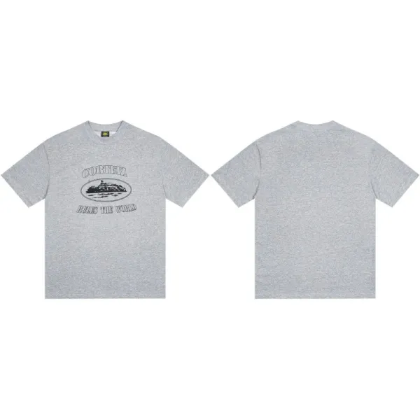 Design Cubez Rules The World Graphic T-Shirt Gray - 1