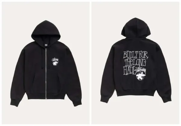 Stussy Built For The Long Haul Zip-Up Hoodie Black - 1