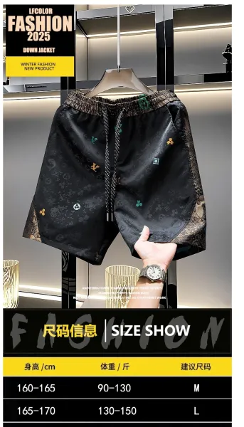 Louis Vuitton Monogram Print Silk Shorts Black - 3