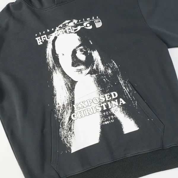Design Oversized Hoodie Charcoal Gray Hoodie - 26