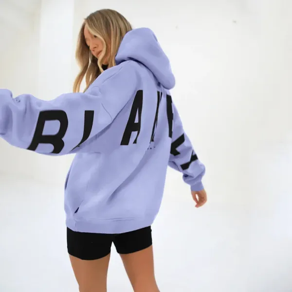 Design Oversized Graphic Hoodie in Light Gray with Black Lettering - 18