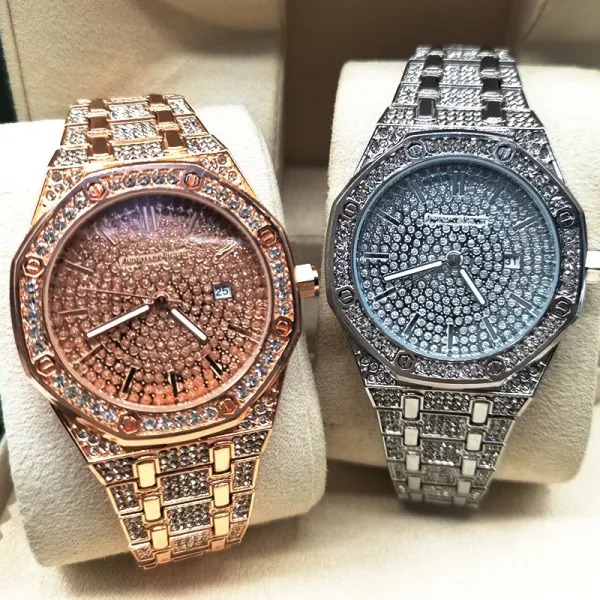 Audemars Piguet Royal Oak Extra-Thin Diamond-Paved Rose Gold Watch Watches - 3
