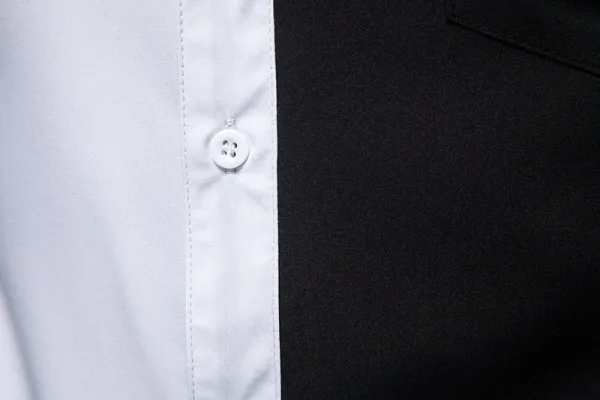 Design Asymmetrical Color-Block Shirt Black White Men's Shirt Tops Shirt - 10
