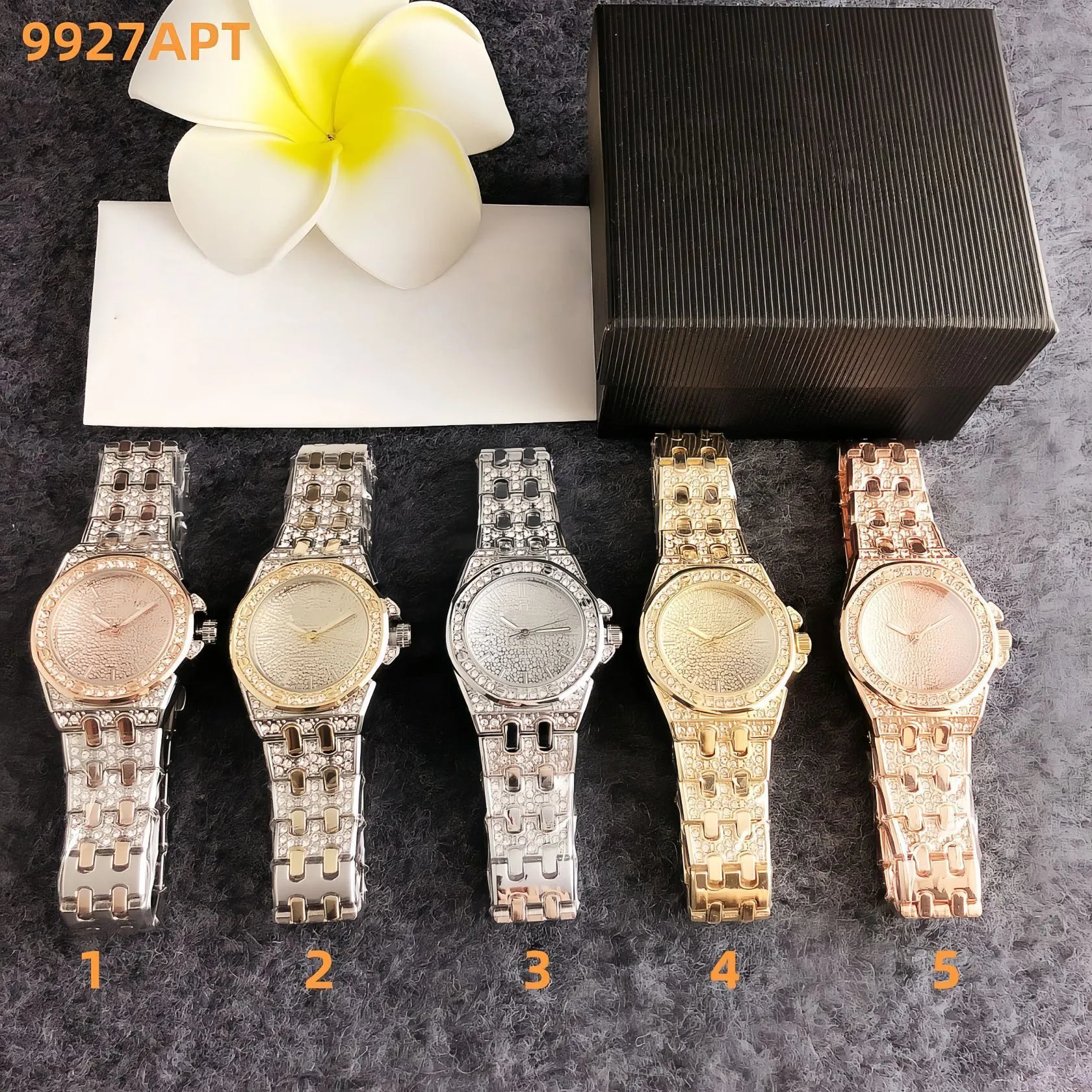 Design Luxury Crystal-Embellished Rose Gold Watch Watches - 11
