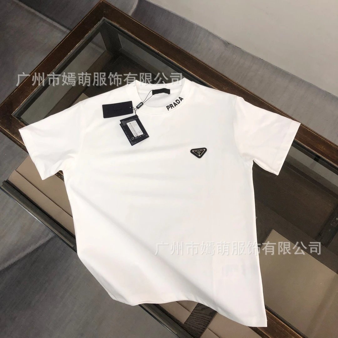 Prada Triangle Logo T-Shirt White
