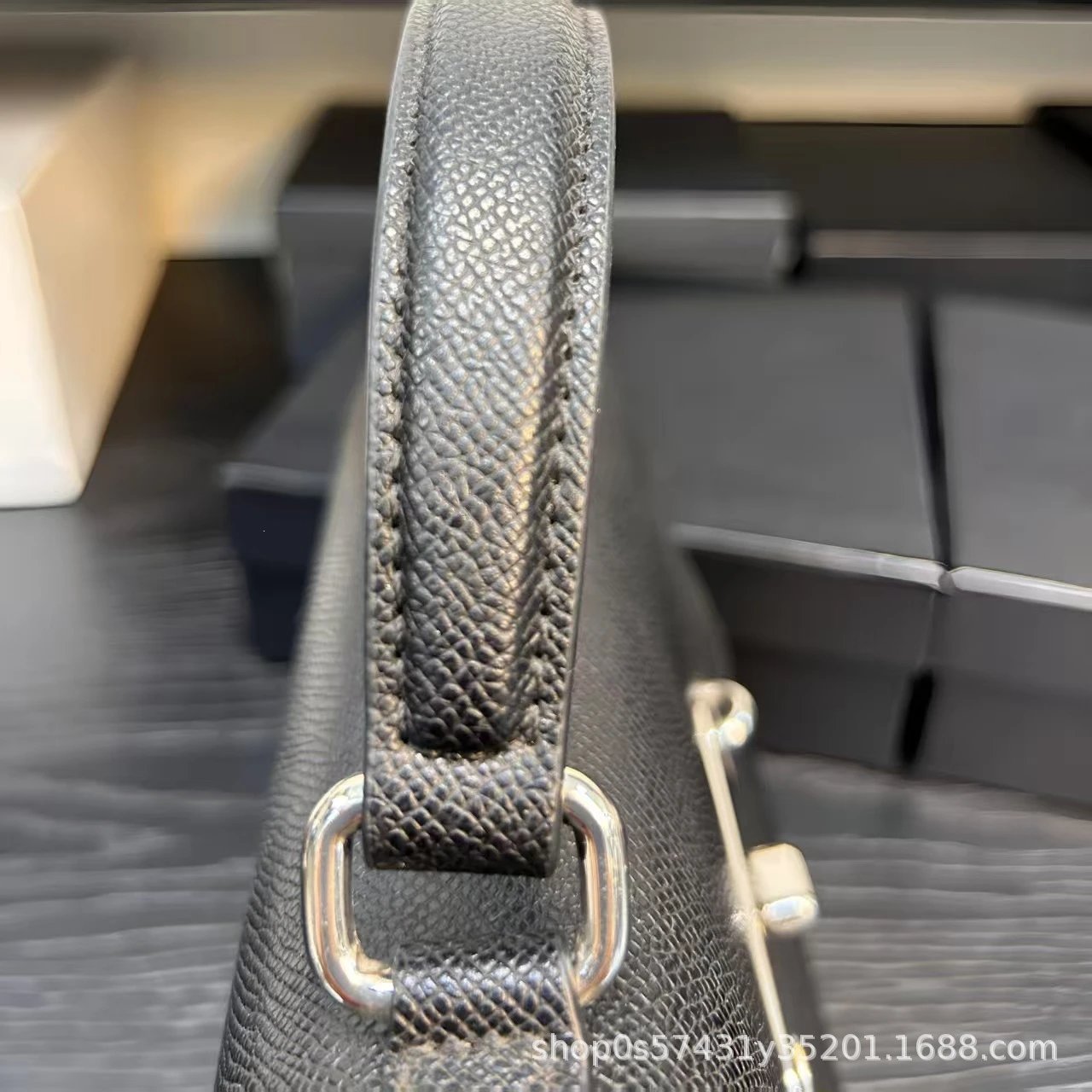 Design Mini Kelly-Style Top Handle Bag Light Gray Handbag - 11