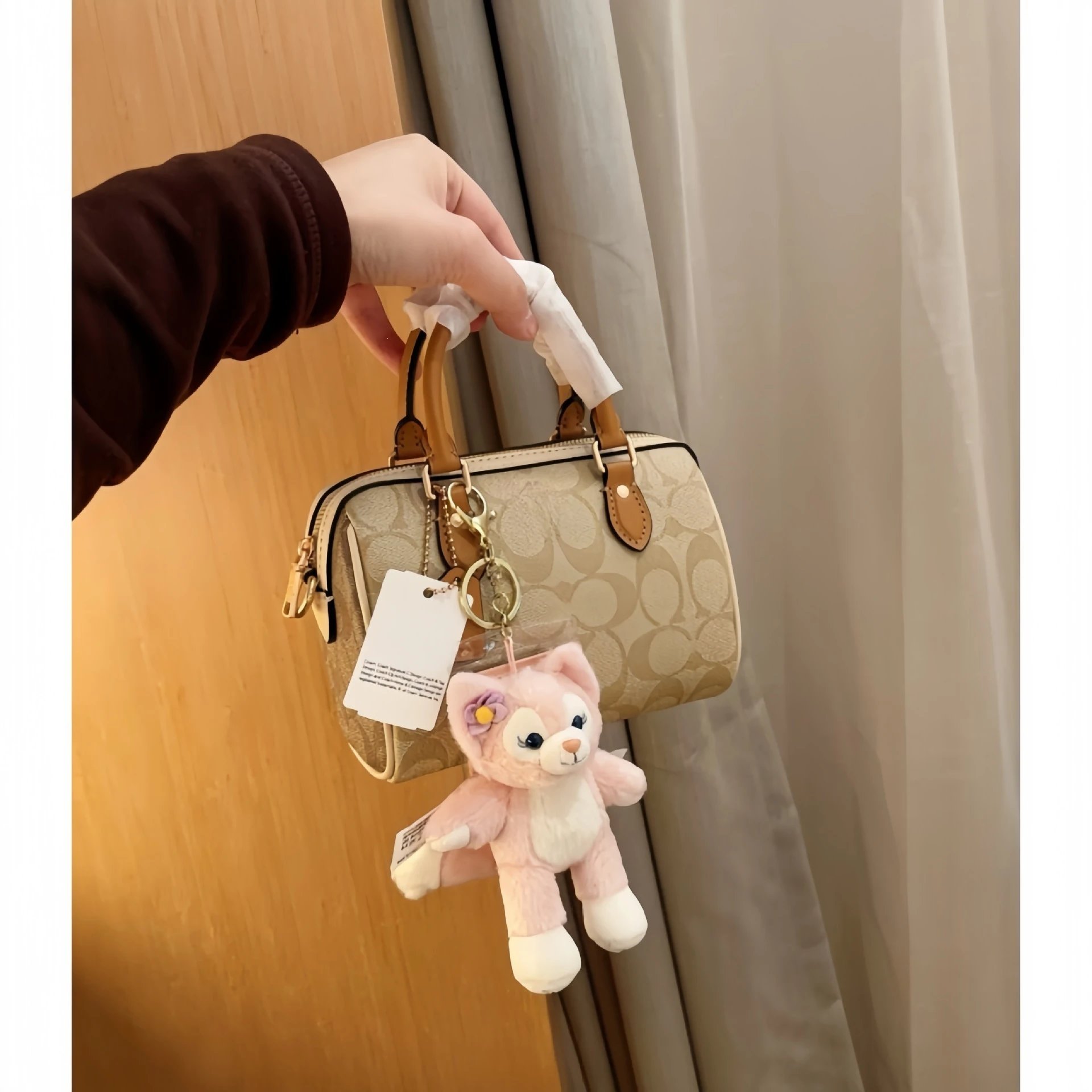 Coach Box Bag Mini Beige Signature Canvas Handbag - 9