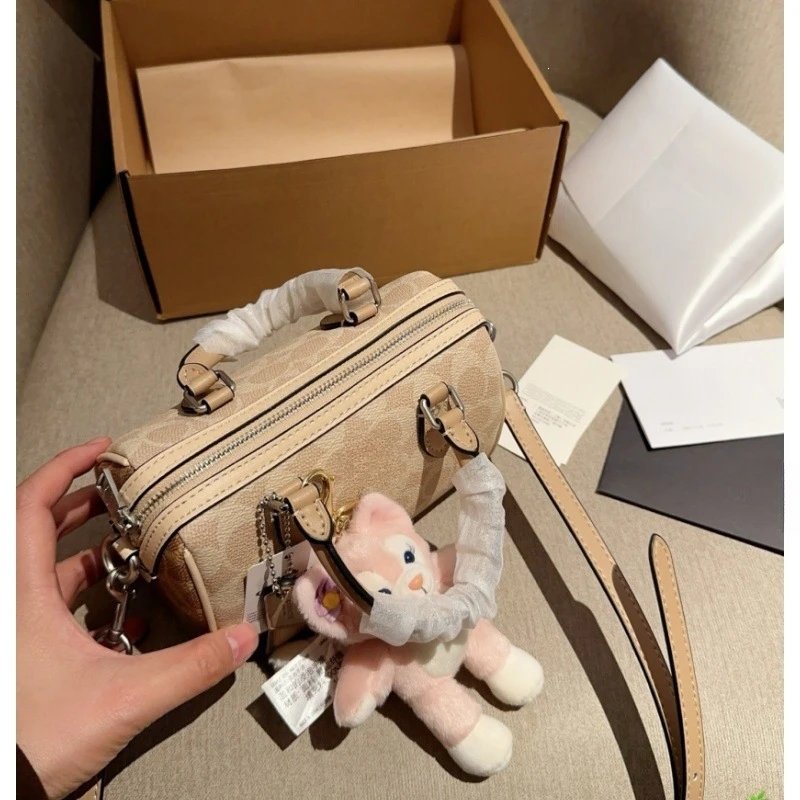 Coach Box Bag Mini Beige Signature Canvas Handbag - 17
