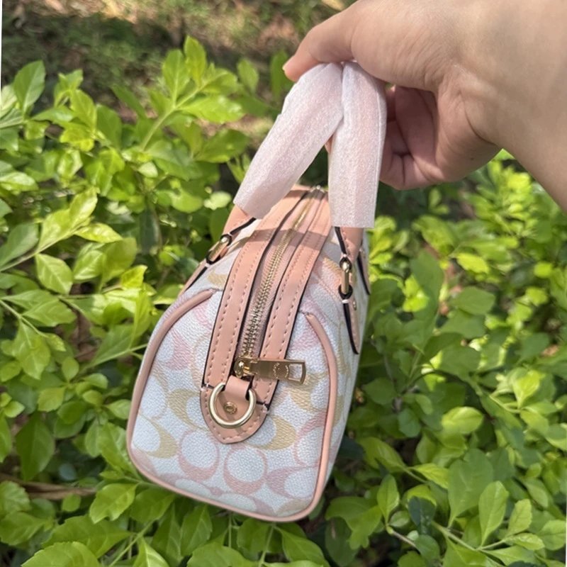Coach Box Bag Mini Beige Signature Canvas Handbag - 27