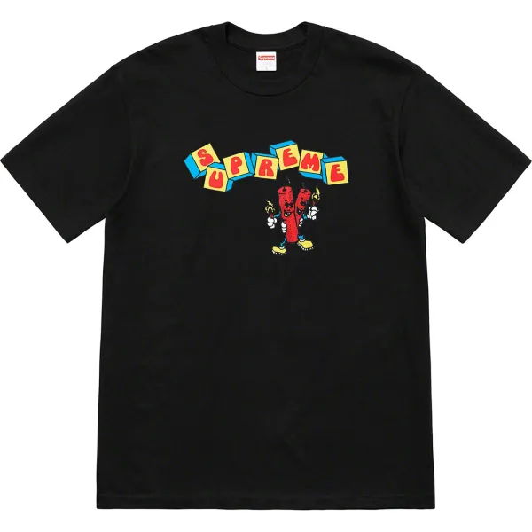 Supreme Firecracker Logo Black T-Shirt - 1
